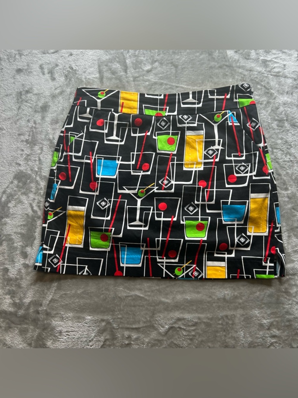 Loud Mouth Ladies Skort with Black Geometric Print